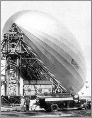 Hindenburg Moored At Lakehurst, Taking On Fuel
